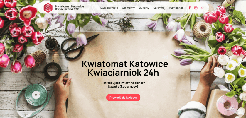 Kwiatomat Katowice Kwiaciarniok 24h